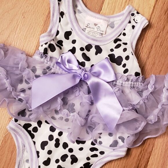 NWOT Laura Dare Dalmatian Print Tutu Onesie - Picture 3 of 6